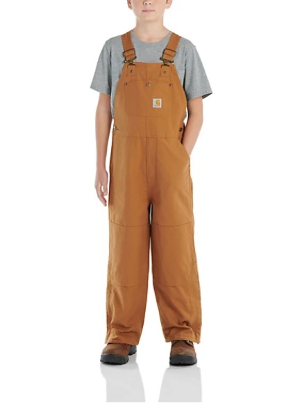 Carhartt Boys’ Quilt-Lined Canvas Bib Overalls